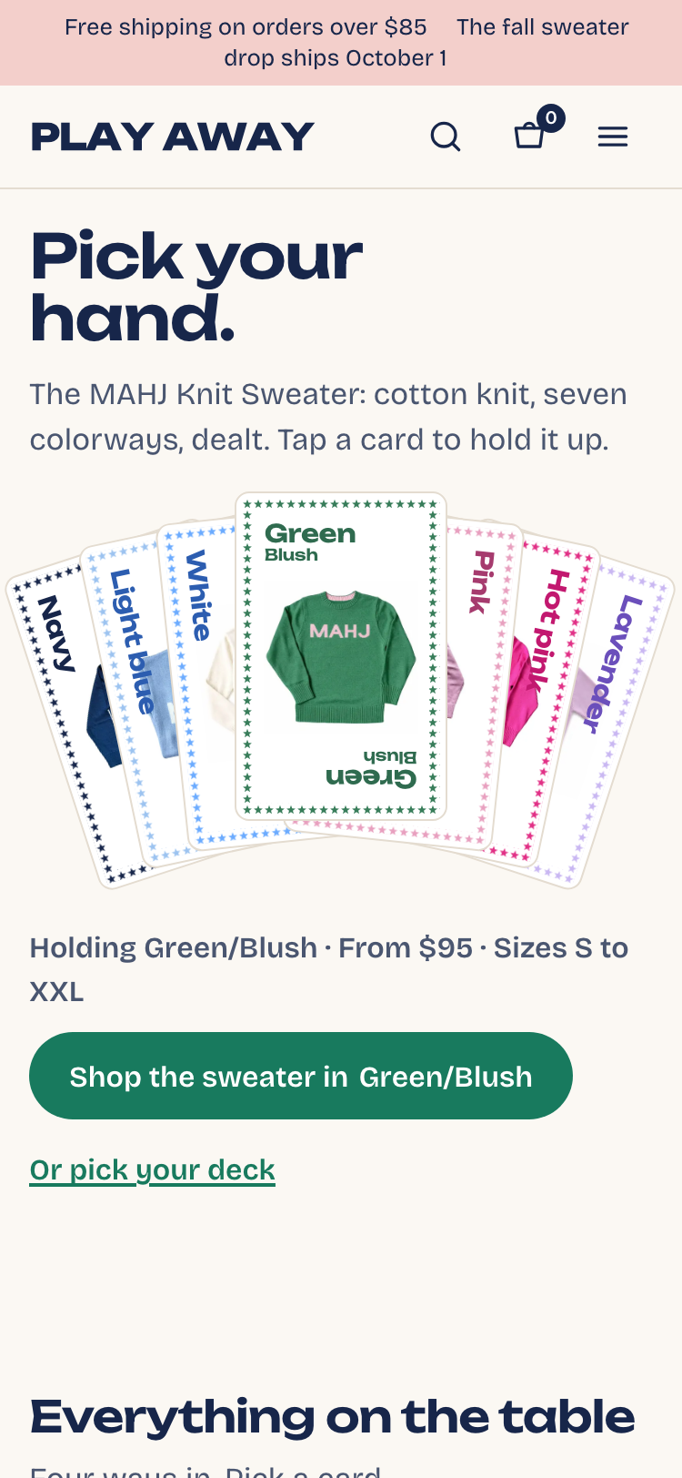 Concept 04 The deal, first screen
